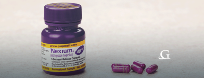 Purple Nexium Tablets Stock Photo