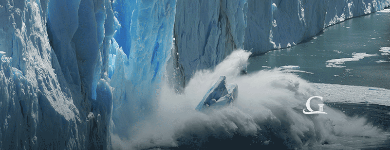 Glacier Ice Caps Melting Stock Photo