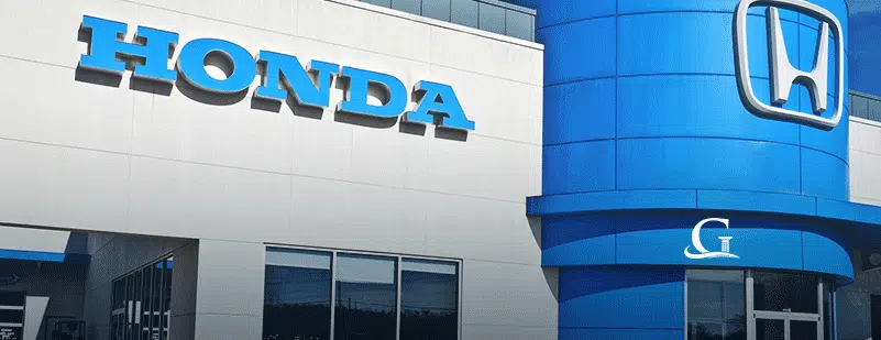 Exterior Of Honda Dealership Stock Photo