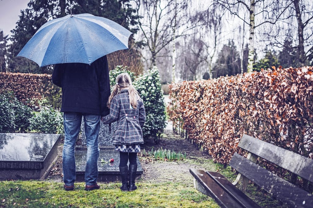 family grieving after losing a parent to wrongful death