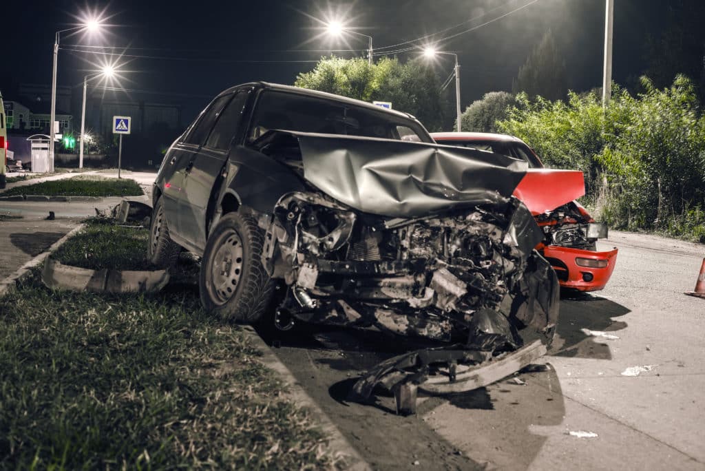 vehicles damaged after a car accident in Phoenix, AZ