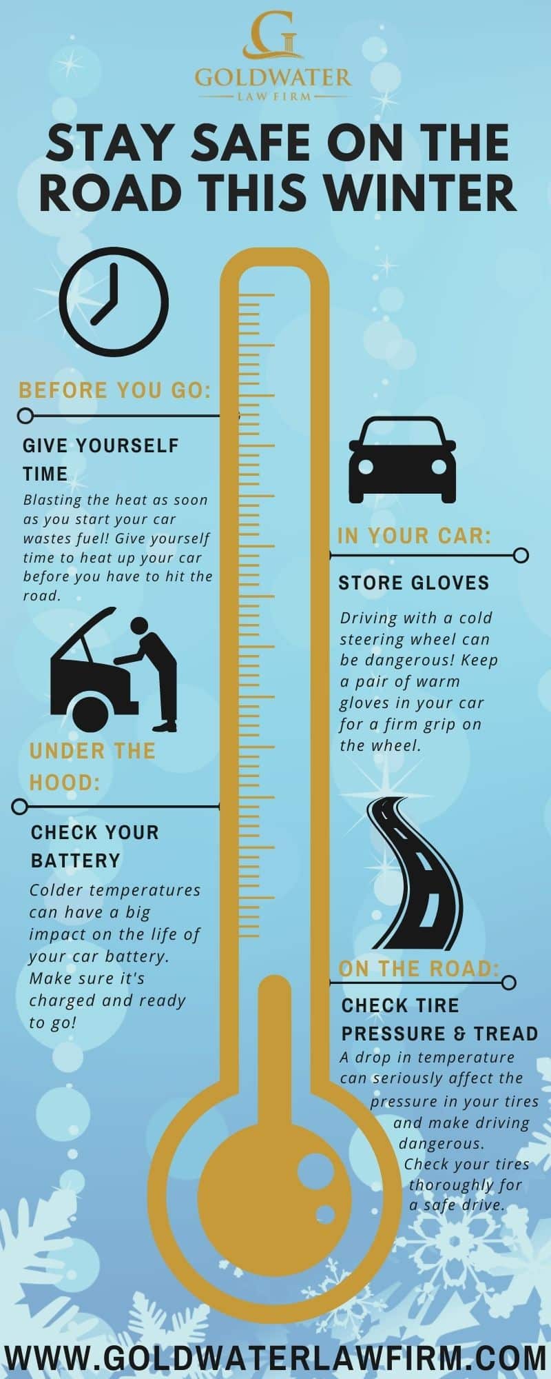 Phoenix, AZ, winter driving tips infographic