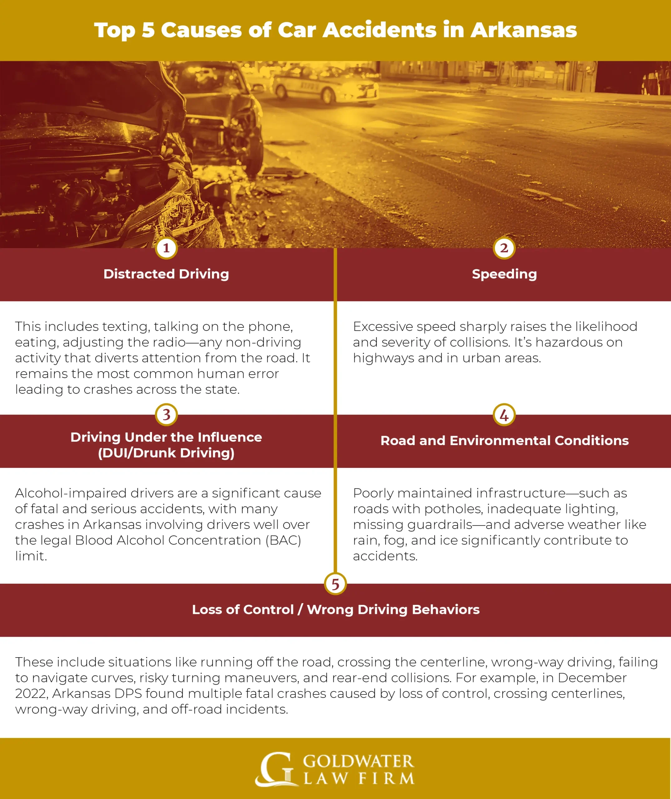 Top 5 Causes of Car Accidents in Arkansas