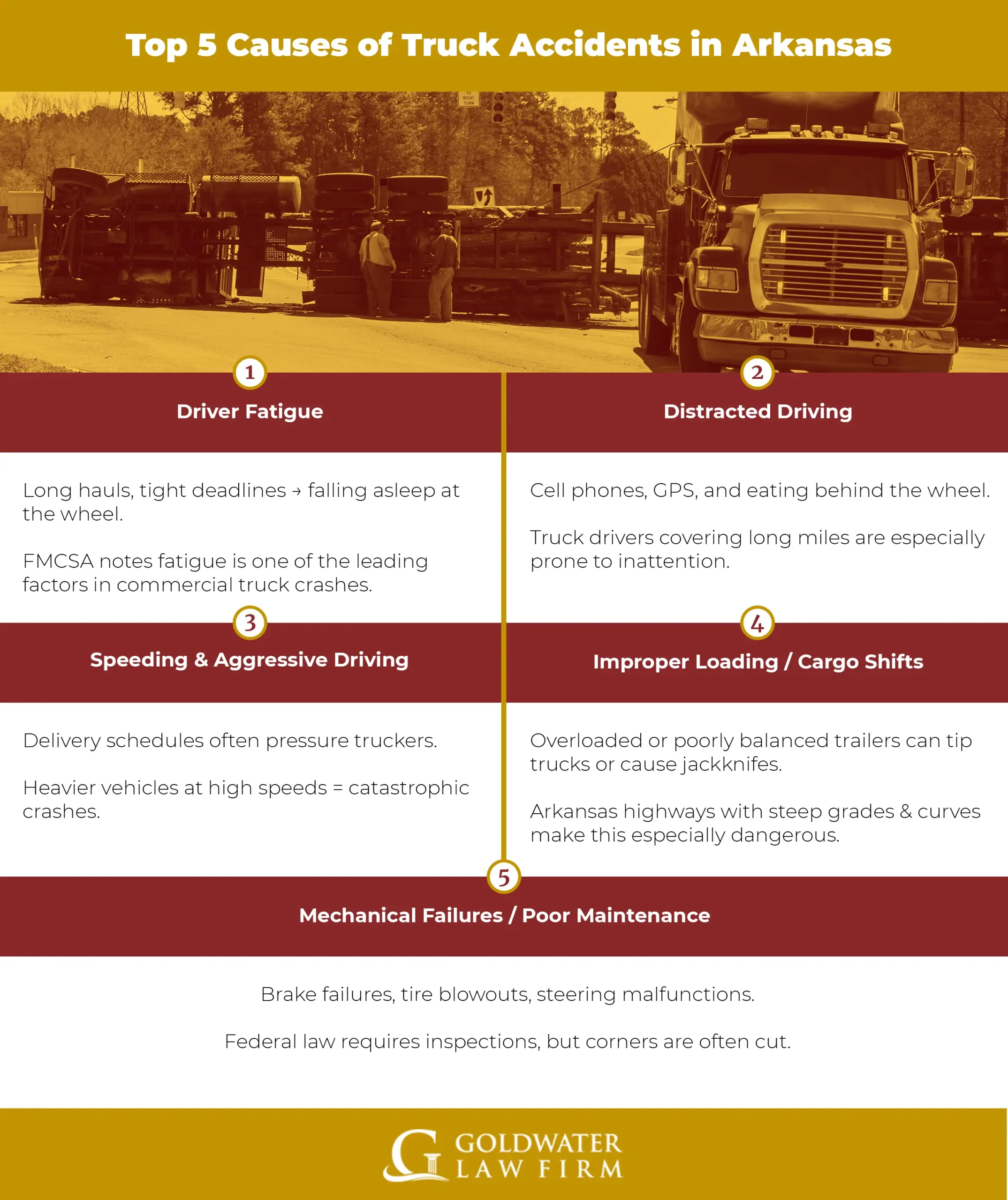 Top 5 Causes of Truck Accidents in Arkansas