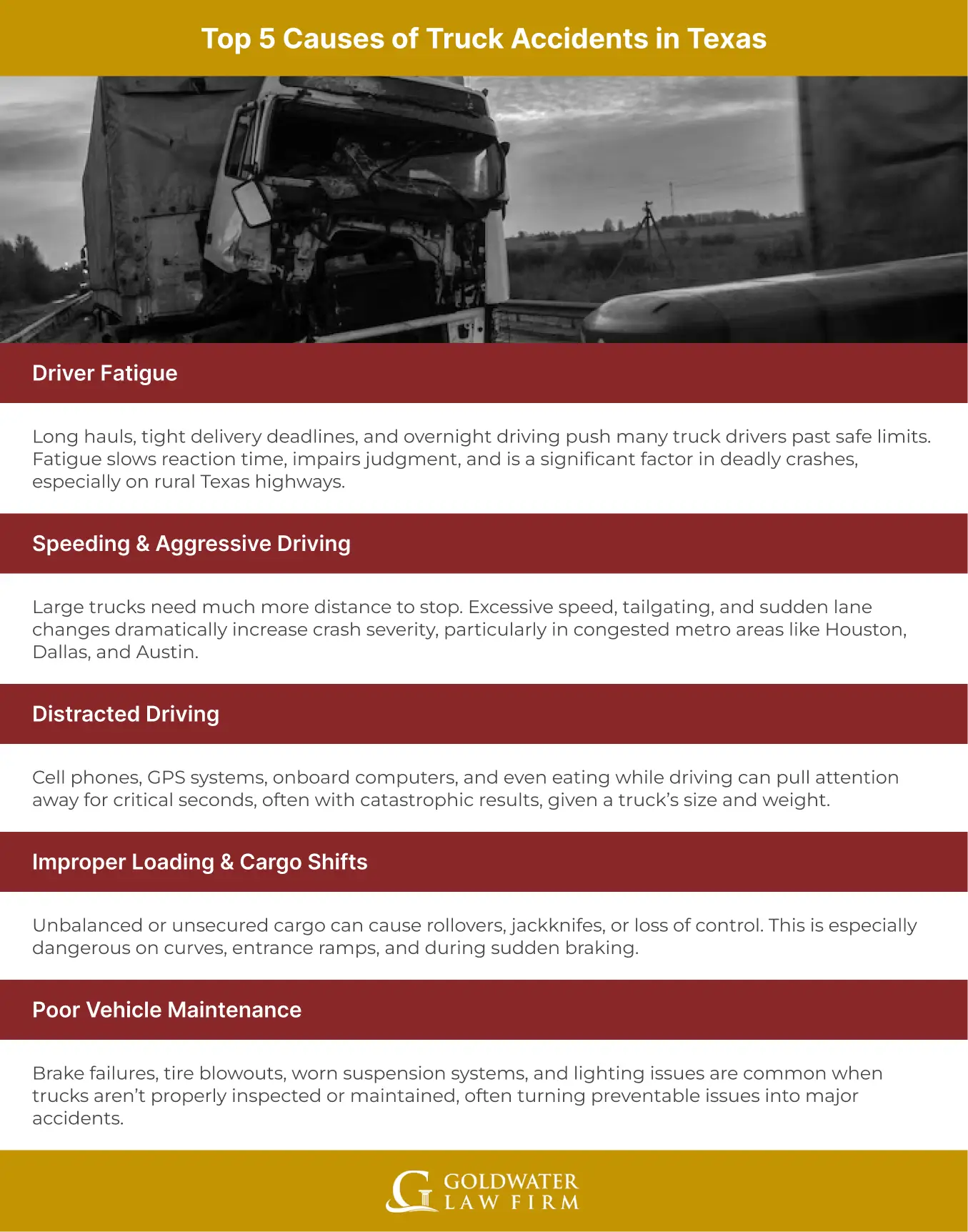 Top 5 Causes of Truck Accidents in Texas