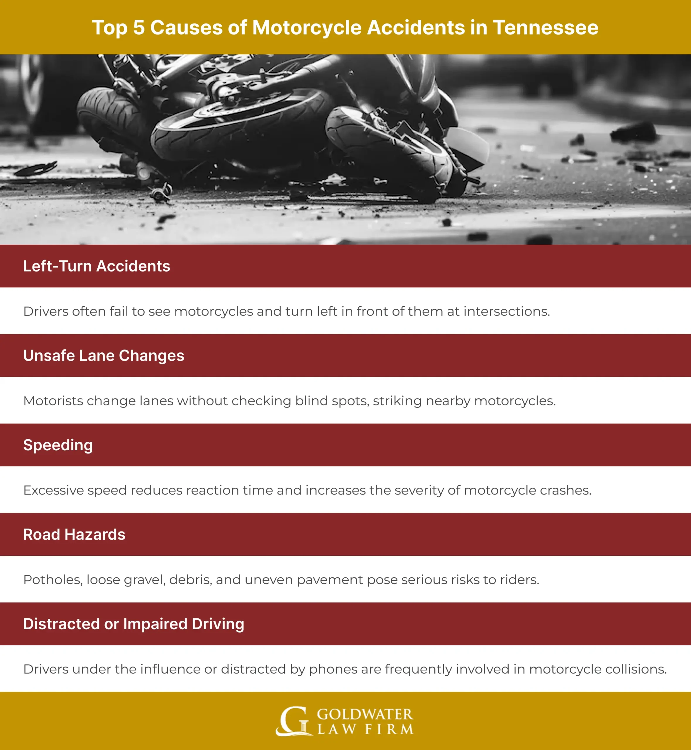 Top 5 Causes of Motorcycle Accidents in Tennessee