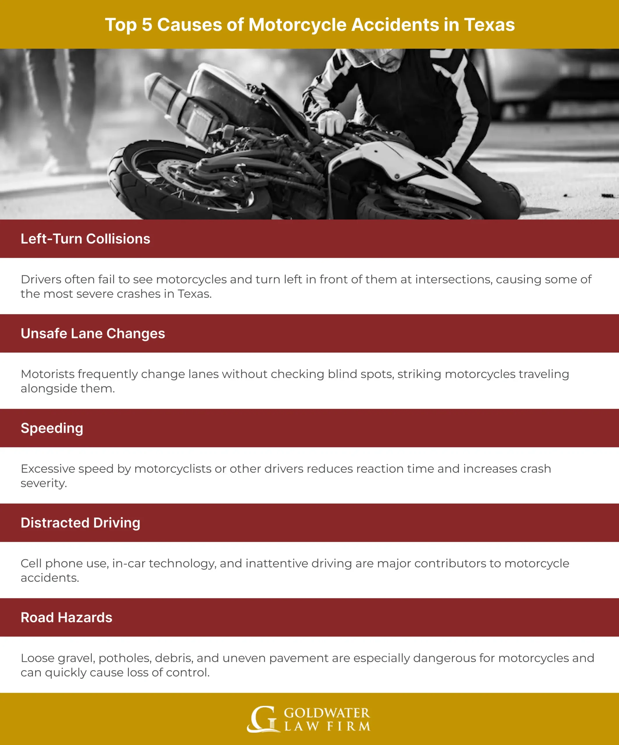 Top 5 Causes of Motorcycle Accidents in Texas